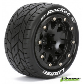 Däck &amp Fälg ST-ROCKET 1/10 Svart Beadlock (1/2) Soft MFT (2*