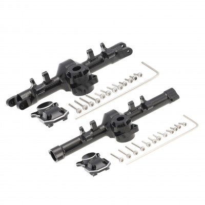 Axial SCX24 Aluminum Alloy Front and Rear Axle Housing Black with Cover 1set