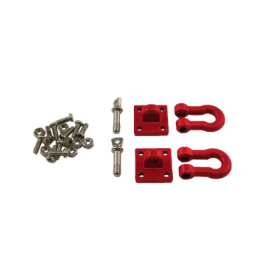 1:10 RC Metal Trailer Hook - Red
13.5x13.5x22mm
1/10 Crawler Scale Heavy Duty Shackle w/Mounting Bracket (Red)