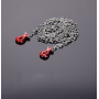 High End Metal Trailer Hook with Silver Chain for RC Rock Crawler Red