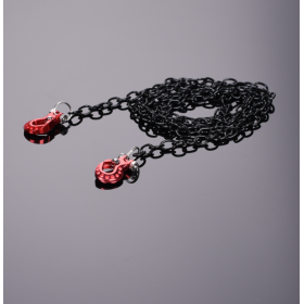 High End Metal Trailer Hook with Black Chain for RC Rock Crawler Red