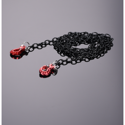 High End Metal Trailer Hook with Black Chain for RC Rock Crawler Red