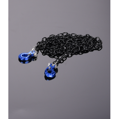 High End Metal Trailer Hook with Black Chain for RC Rock Crawler Blue