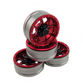 1.9" Aluminum Beadlock Crawler Wheels 4pcs - Spider 4pcs/set RED