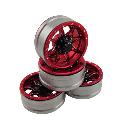 1.9" Aluminum Beadlock Crawler Wheels 4pcs - Spider 4pcs/set RED