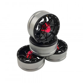 1.9" Aluminum Beadlock Crawler Wheels 4pcs - Spider 4pcs/set BLACK