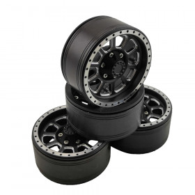 1.9" Aluminum Beadlock Crawler Wheels 4pcs - Ten 4pcs/set BLACK