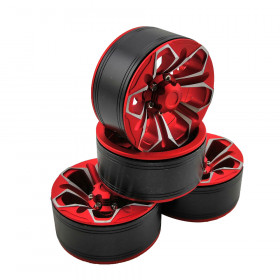 1.9" Aluminum Beadlock Crawler Wheels 4pcs - Petals 4pcs/set RED