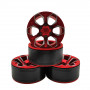 1.9" Aluminum Beadlock Crawler Wheels 4pcs - Petals 4pcs/set RED
