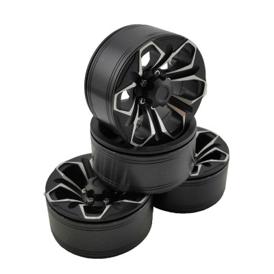 1.9" Aluminum Beadlock Crawler Wheels 4pcs - Petals 4pcs/set BLACK