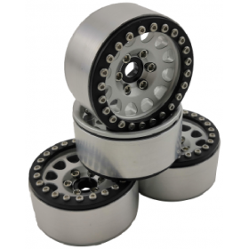 1.9" Aluminum Beadlock Crawler Wheels 4pcs - M105 White 4pcs/set BLACK