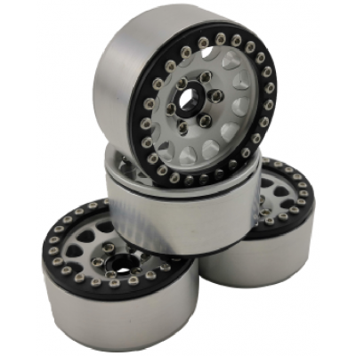 1.9" Aluminum Beadlock Crawler Wheels 4pcs - M105 White 4pcs/set BLACK