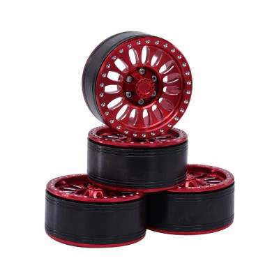 1.9" Aluminum Beadlock Crawler Wheels 4pcs -Flower Red Color
4pcs/set