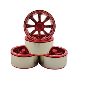 1.9" Aluminum Beadlock Crawler Wheels 4pcs - Cool A 4pcs/set RED