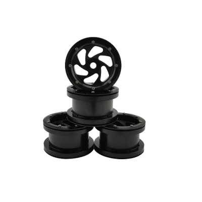 2.2'' Aluminum Beadlock Crawler Wheels 4pcs - Shadow 4pcs/set BLACK