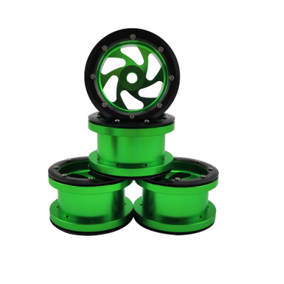 2.2'' Aluminum Beadlock Crawler Wheels 4pcs - Shadow 4pcs/set GREEN