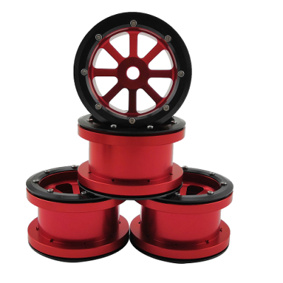 2.2'' Aluminum Beadlock Crawler Wheels 4pcs - Flower 4pcs/set RED
