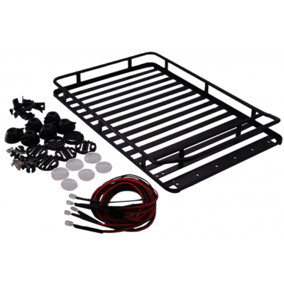Roof Luggage Rack with LED Light Bar for 1/10  RC Cars
L*W*H233*57*36mm