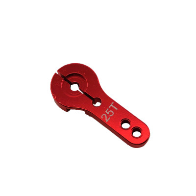 Clamping Aluminum RC Servo Horns - 25T 35mm, L19/23mm Red
