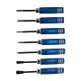 7pcs blue galvanized Hex socket Tool set
Hex: 1.5/2.0/2.5mm
Box: 4.0/5.5mm
Philips 0 Soltted 1
7pcs/set

Length: 109mm
Ha