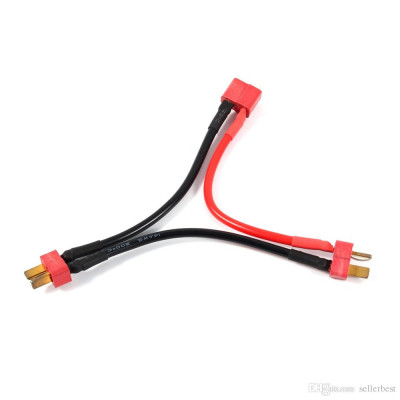 T Plug Wire 1F & 2M
 14AWG Silicone Wire 
L100mm

1pcs/bag (1pcs)