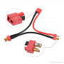 T Plug Wire 1F & 2M
 14AWG Silicone Wire 
L100mm

1pcs/bag (1pcs)