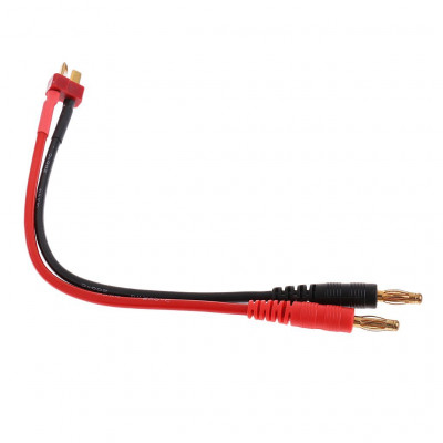 T Plug Male To 4.0 mm Gold Plated Banana Plug 16AWG Silicone Wire 
L300mm

1pcs/bag (1pcs)