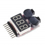 1-8S Lipo Battery Voltage Meter with Programmable Buzzer Alarm