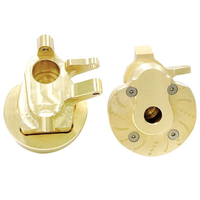 2pcs SCX10 III/Capra Brass Steering Knuckles+Portal Cover Plates