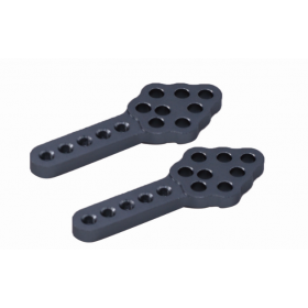 Justerbart stötdämparfäste i eloxerad aluminium 2st/set - Grå