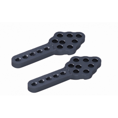 Justerbart stötdämparfäste i eloxerad aluminium 2st/set - Grå