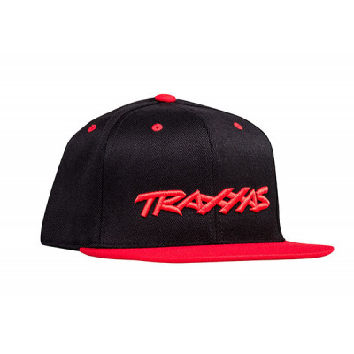 TRAXXAS - Keps Rak Skärm Svart/Röd Traxxas Logo - TRAXXAS