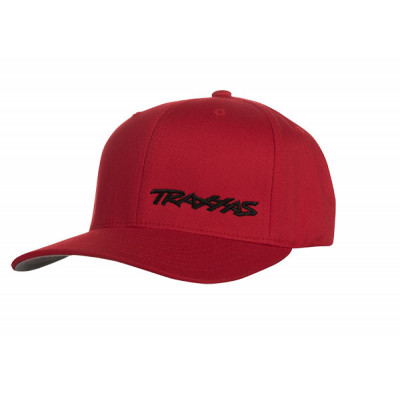 TRAXXAS - Keps Svängd skärm Röd/Svart Traxxas S-M - TRAXXAS