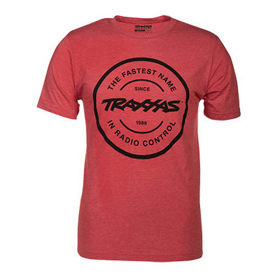 TRAXXAS - T-shirt Röd Rund Traxxas-logga L (Premium) - TRAXXAS