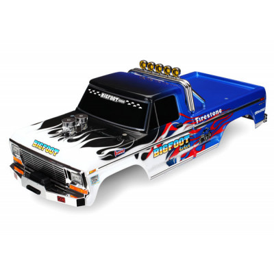 TRAXXAS - Kaross BigFoot Flames Målad - TRAXXAS