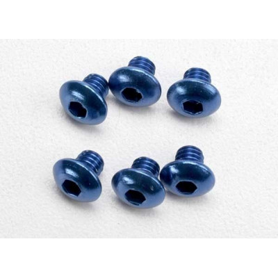 TRAXXAS - Skruv M4x4mm Kullrig Insex Alu Blå (6) - TRAXXAS