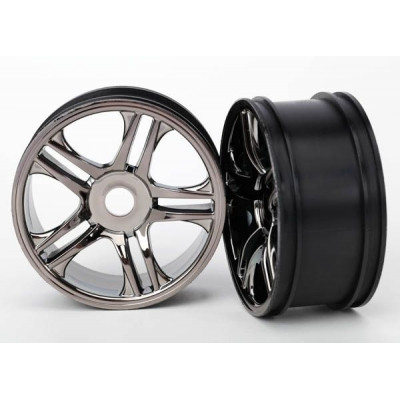 TRAXXAS - Fälg Split-Spoke Svart Krom Fram (2) XO-1 - TRAXXAS
