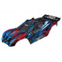 TRAXXAS - Kaross Rustler 4x4 Blå/Röd (Komplett med Karossfästen) - TRAXXAS