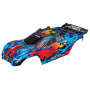 TRAXXAS - Kaross Rustler 4x4 Röd/Blå (Komplett med Karossfästen) - TRAXXAS
