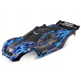 TRAXXAS - Kaross Rustler 4x4 Silver/Blå (Komplett med Karossfästen) - TRAXXAS