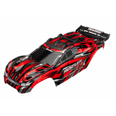 TRAXXAS - Kaross Rustler 4x4 Röd (Komplett med Karossfästen) - TRAXXAS
