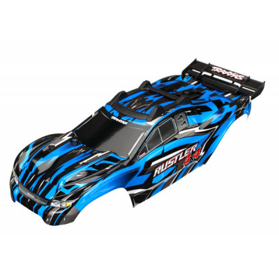 TRAXXAS - Kaross Rustler 4x4 Blå (Komplett med Karossfästen) - TRAXXAS