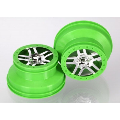 TRAXXAS - Fälg SCT Split-Spoke Krom-Grön 2.2/3.0&quot