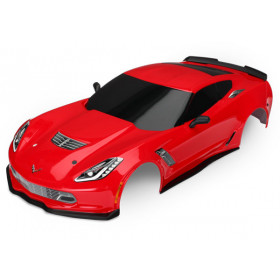 TRAXXAS - Kaross Chevrolet Corvette Z06 Röd Målad - TRAXXAS