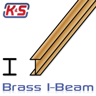 K&S - Mässing I-Profil 2.4x4.8x305mm (3/32x3/16'') (1)* - K&S