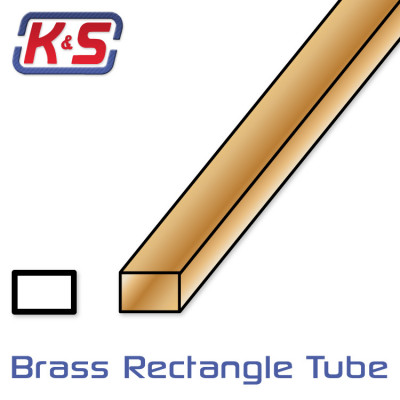 K&S - Mässingsrör Fyrkant 2.4x4.8x305mm (3/32x3/16'') (1) - K&S
