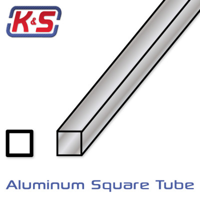 K&S - Aluminiumrör Fyrkant 6.35x305mm (1/4'') (.014'') (1) - K&S