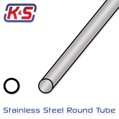 K&S - Rostfri Rör 9.5x305mm (3/8'') (.028'') (1) - K&S