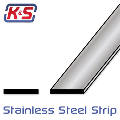 K&S - Rostfri Remsa 0.45 x 12.5 x 305 mm (1st) - K&S