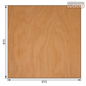 MINICARS WOOD - Flygplans Björk Plywood 1.5x915x915 mm 3-ply* - MINICARS WOOD